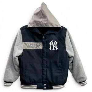 New York Yankees Hooded Coat Reversible Jeff Hamilton‎ MLB Baseball Youth XL New